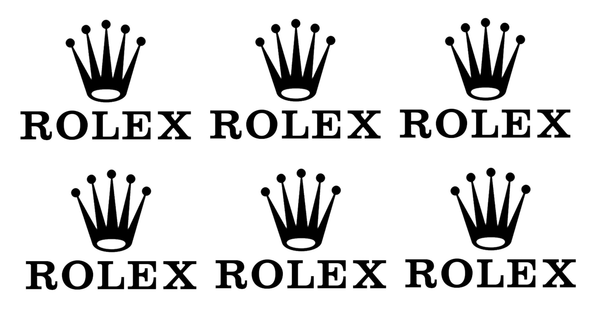 Lot 6 de stickers Rolex 6 cm de large