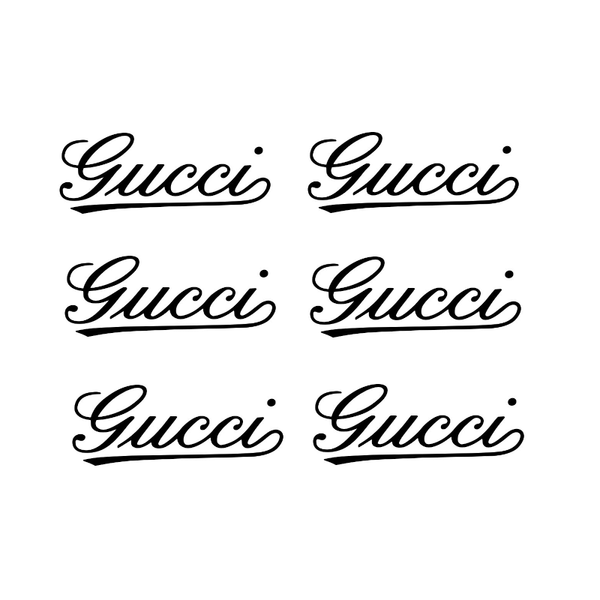 Lot 6 de stickers Gucci Signature 5 cm de large